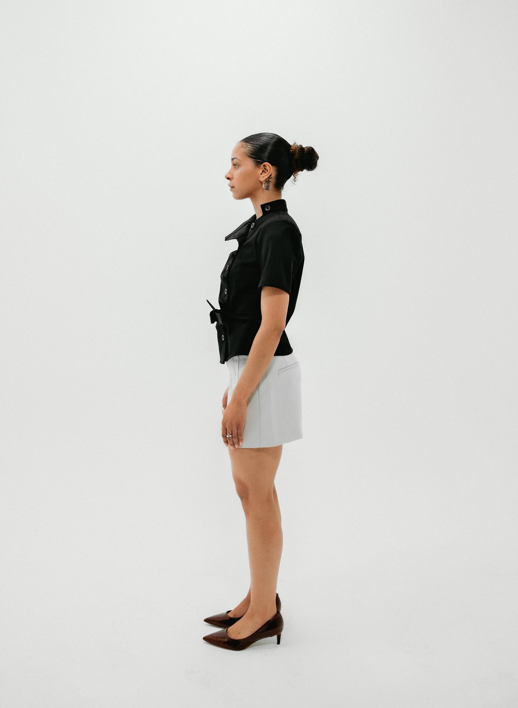 Structured Asymmetrical Black Top