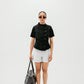Structured Asymmetrical Black Top