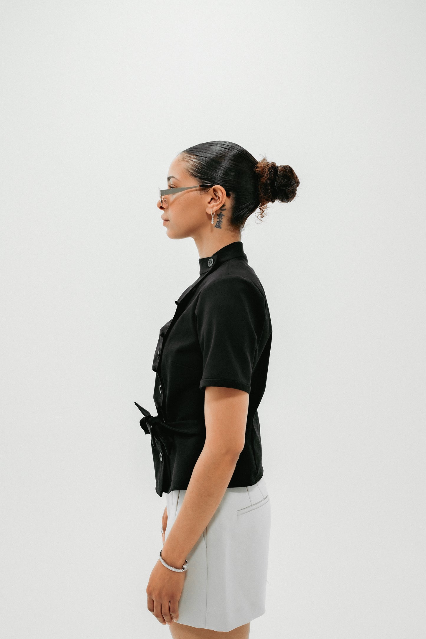 Structured Asymmetrical Black Top