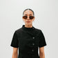 Structured Asymmetrical Black Top