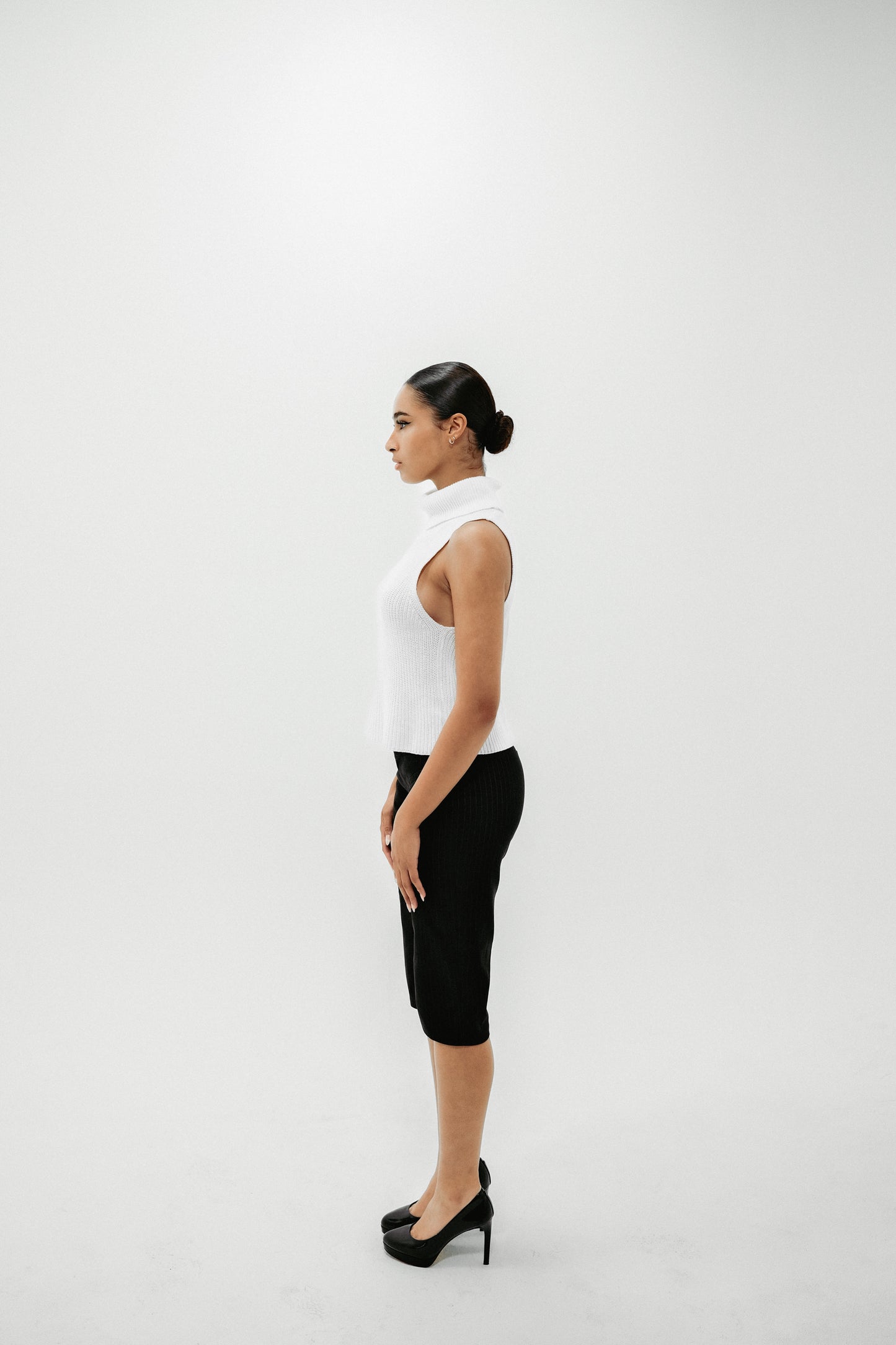 Pinstripe Wool Capri