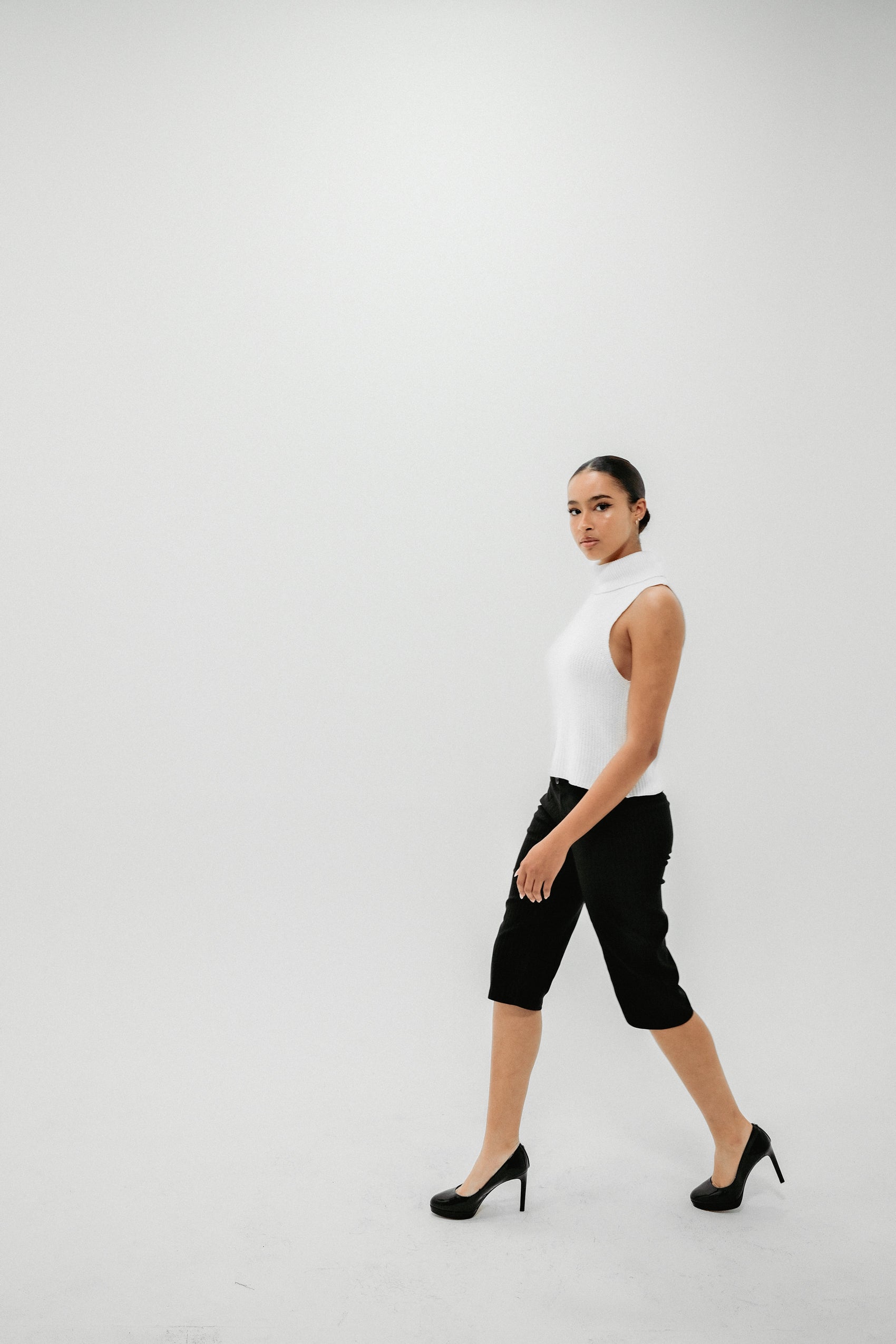 Pinstripe Wool Capri